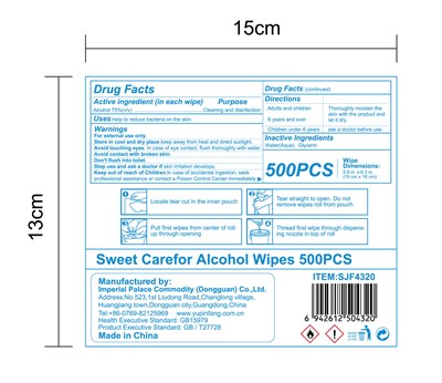 Label 500 Wipes Inner Package